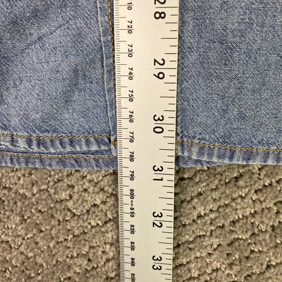 Wrangler Pearl Snap Chambray Shirt Men's XL Blue Denim Chore Western - Picture 12 of 15